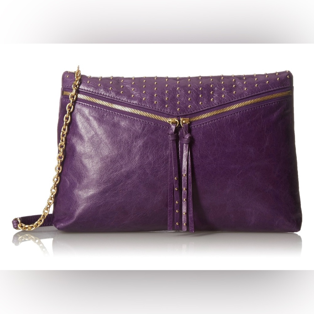 Vintage HOBO Purple Leather Studded Women's Bag - Picture 1 of 9